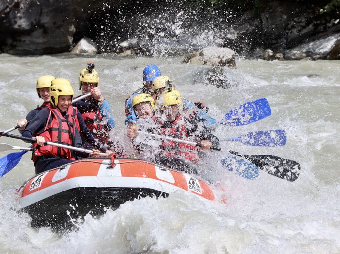 Waterpret tijdens het raften